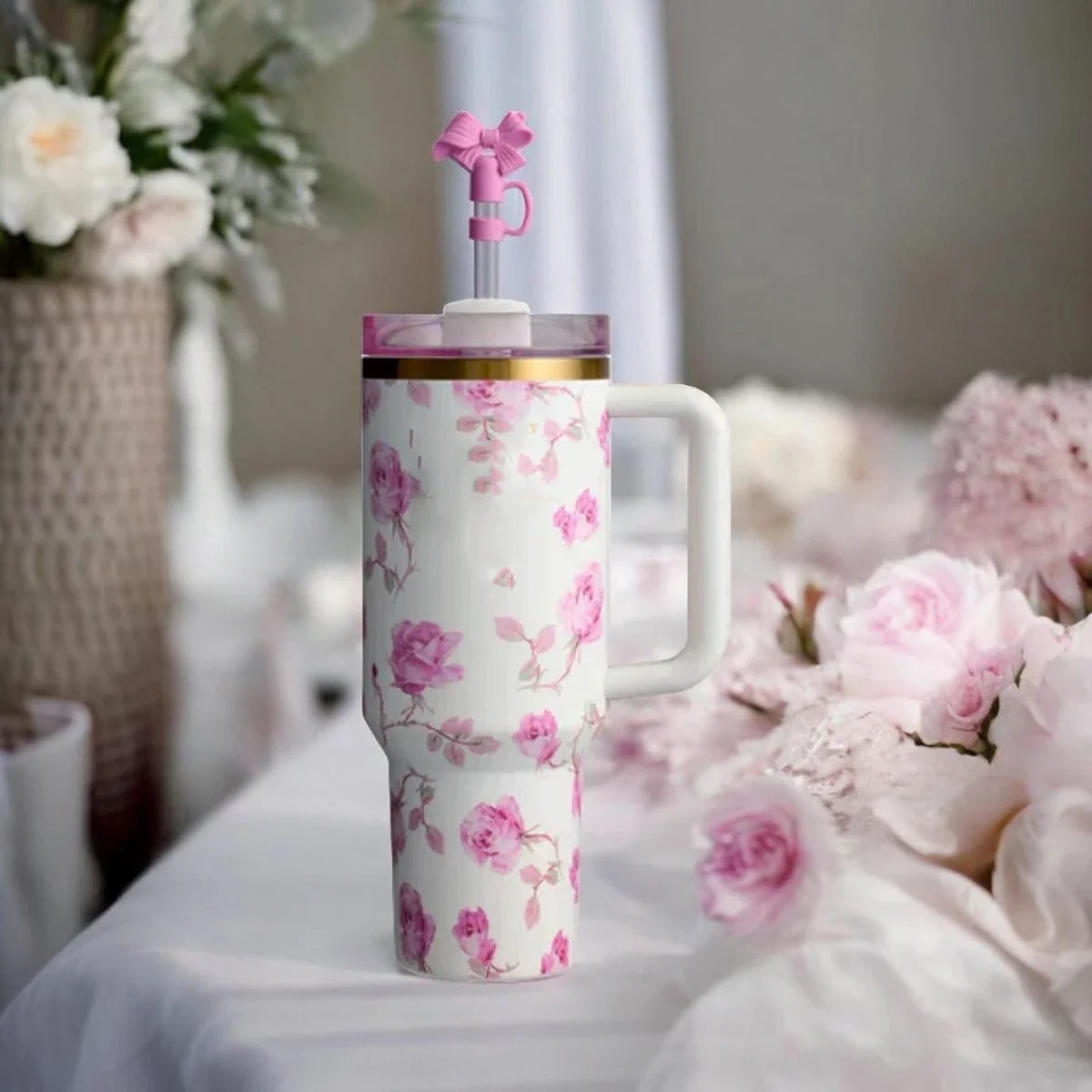 Spring Stanley Style Floral Tumbler