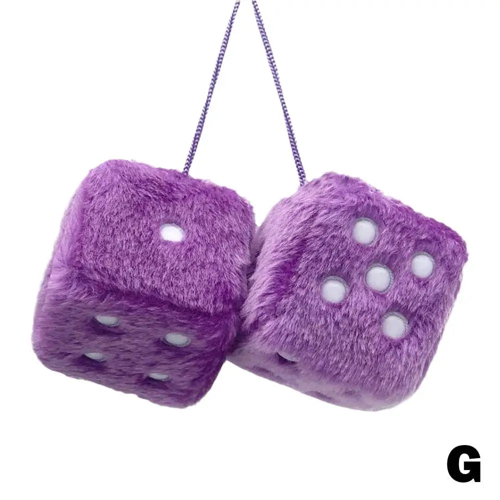 Plush Dice Car Ornament Pendant