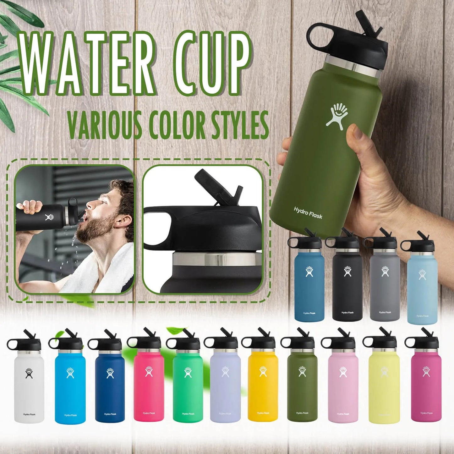 Hydro Flask Leakproof 32 Oz Straw Water Cup - Gray