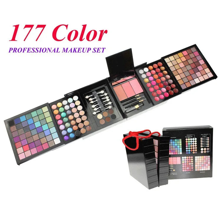 Full 177 Color Makeup Kit for Women All-in-One Makeup Set with Brush Eyeshadow Lip Gloss Concealer Blush Pressed Powder Cosmetic