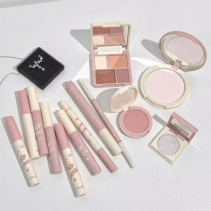 14 Pieces Makeup Gift Box Butterfly Bow Heart Lipstick Powder Blush Eyeshadow Makeup Gift Box Set And Necklace Christmas Gifts