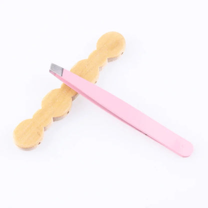 Professional Stainless Steel Precision Tweezer - Slant Tip Hair Plucker for Easy Grooming, Eyebrows & Beardfor-Prtable and Comfo