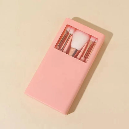 5pcs Mini Complete Function Cosmetic Brushes Kit ，Easy-taken Travel Makeup Brush Set, Two styles to choose from (with mirror)