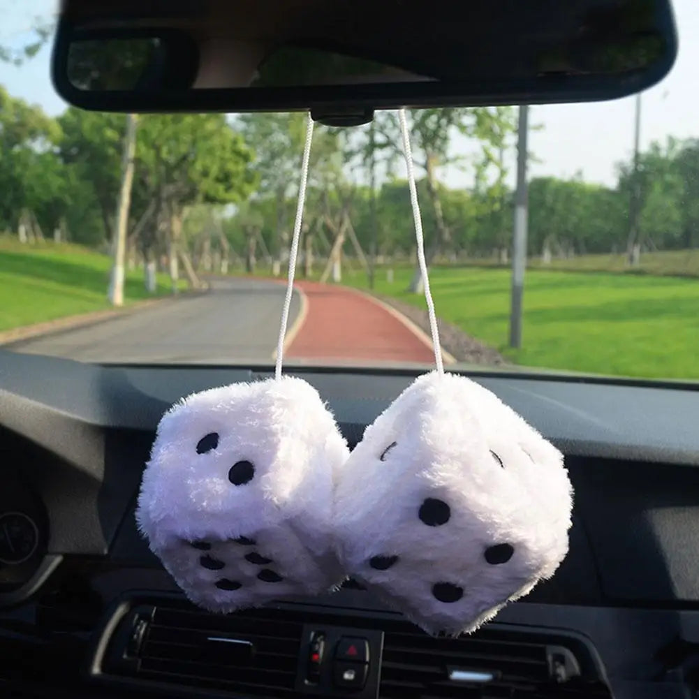 Plush Dice Car Ornament Pendant
