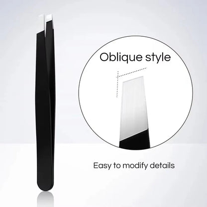 Professional Stainless Steel Precision Tweezer - Slant Tip Hair Plucker for Easy Grooming, Eyebrows & Beardfor-Prtable and Comfo