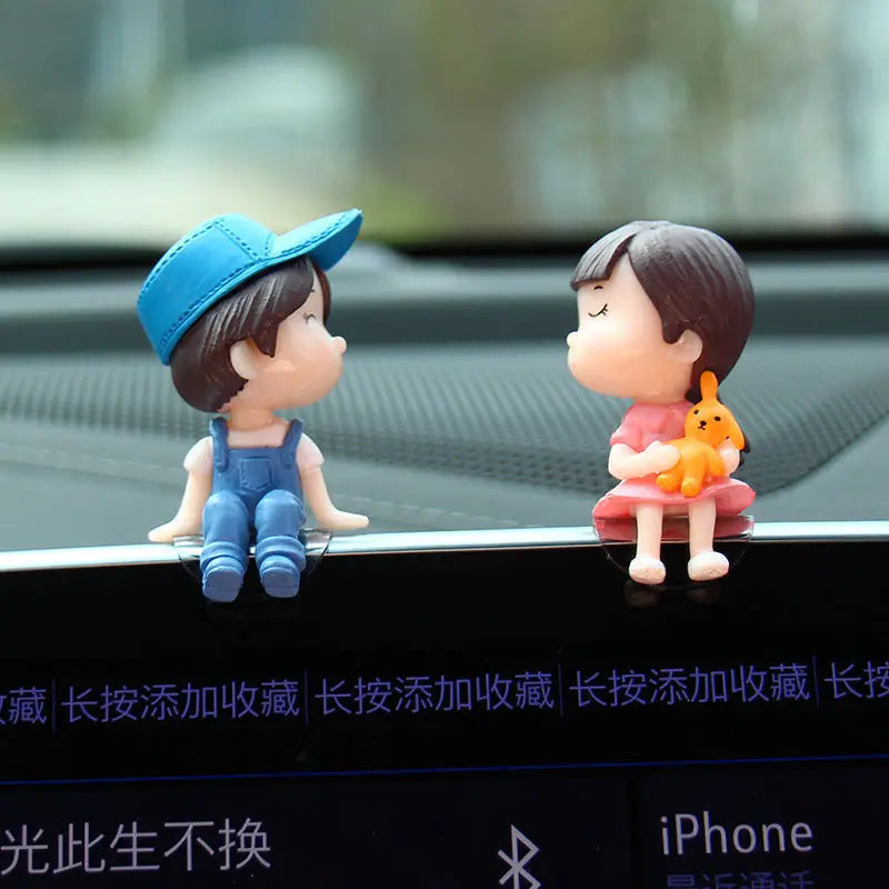 Cute Cartoon Couples Car Ornament