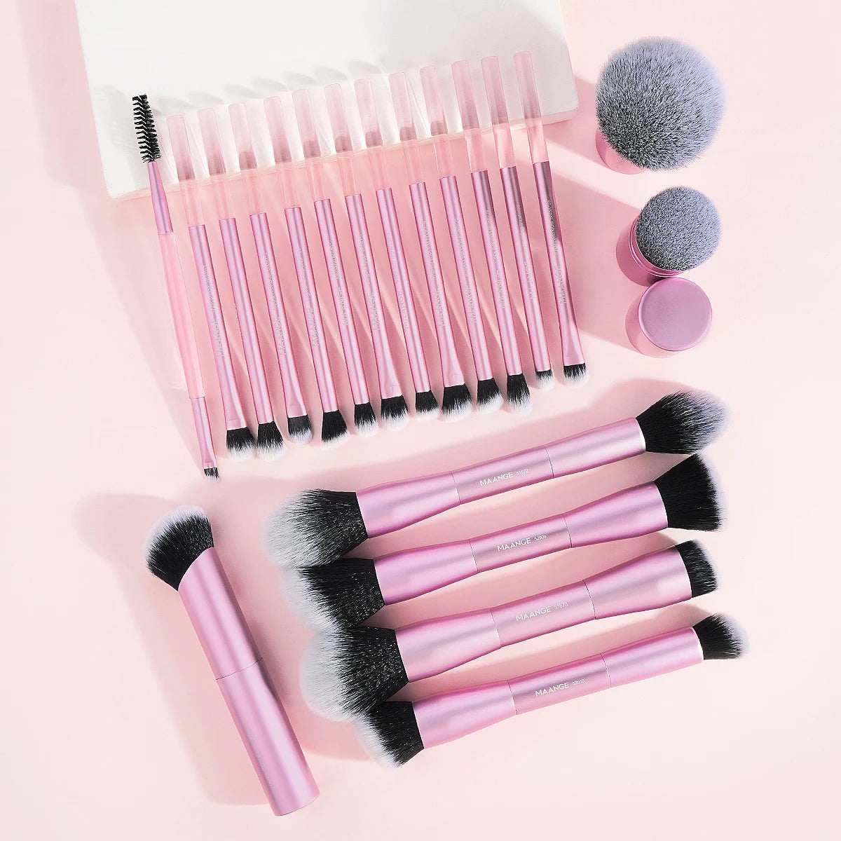 MAANGE 20pcs/set Pro Makeup Brushes Double Ended Foundation Concealers Blush Eye Shadows Brush for Liquid Cream Powder Blending