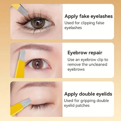 4pcs Stainless Steel Eyebrow Tweezers Precision Slanted Tip for Fine Hair Removal Eyebrow Grooming & Makeup Christmas Gift