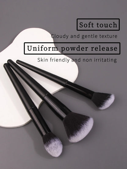 New high quality synthetic fiber 14 black makeup brush Professional makeup foundation brush storage barrel makeup set brush