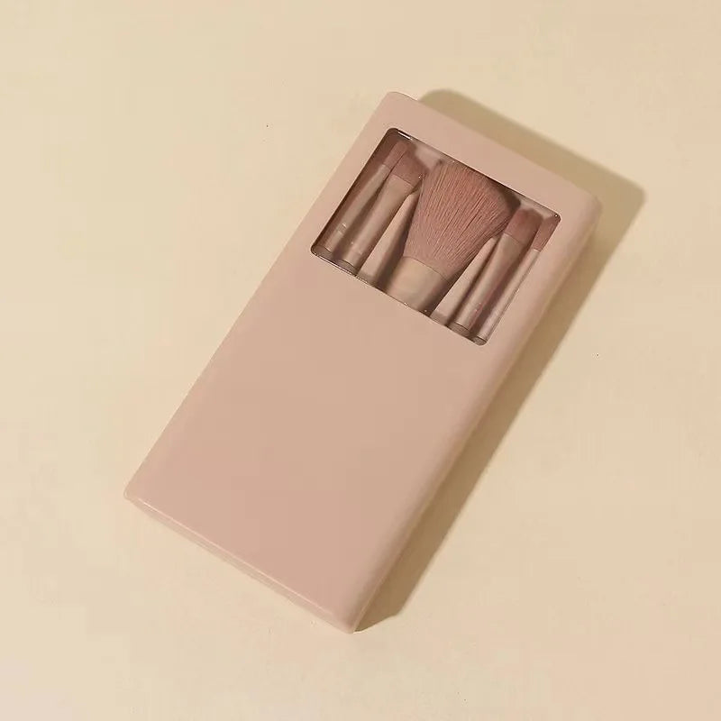 5pcs Mini Complete Function Cosmetic Brushes Kit ，Easy-taken Travel Makeup Brush Set, Two styles to choose from (with mirror)