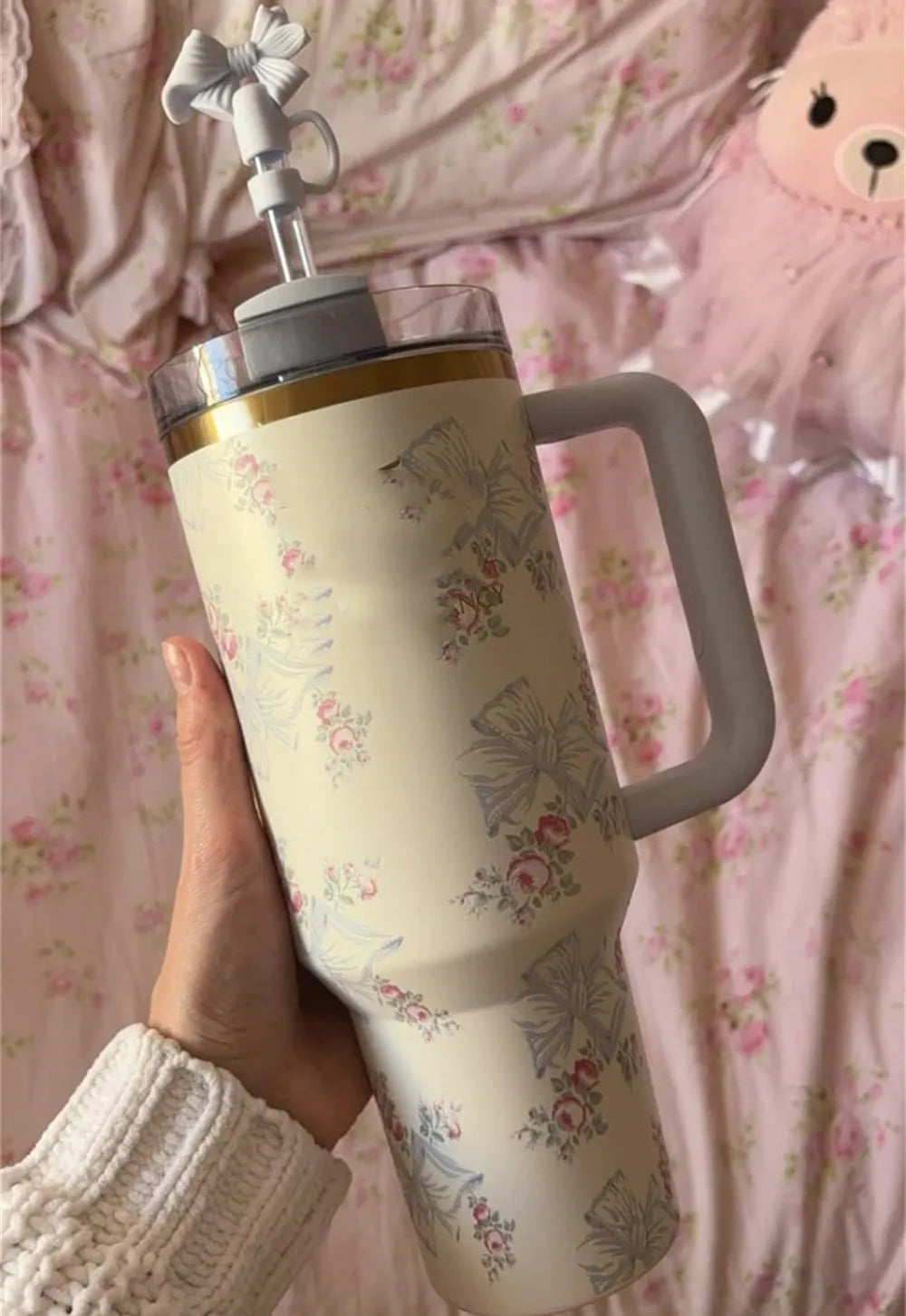 Cherry Pink Stanley Style Tumbler