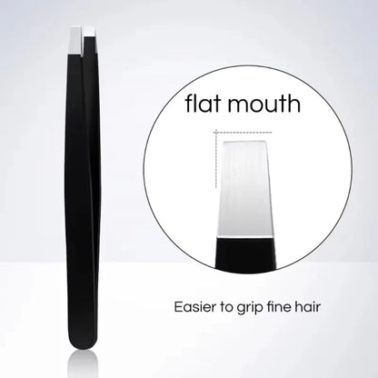 Professional Stainless Steel Precision Tweezer - Slant Tip Hair Plucker for Easy Grooming, Eyebrows & Beardfor-Prtable and Comfo