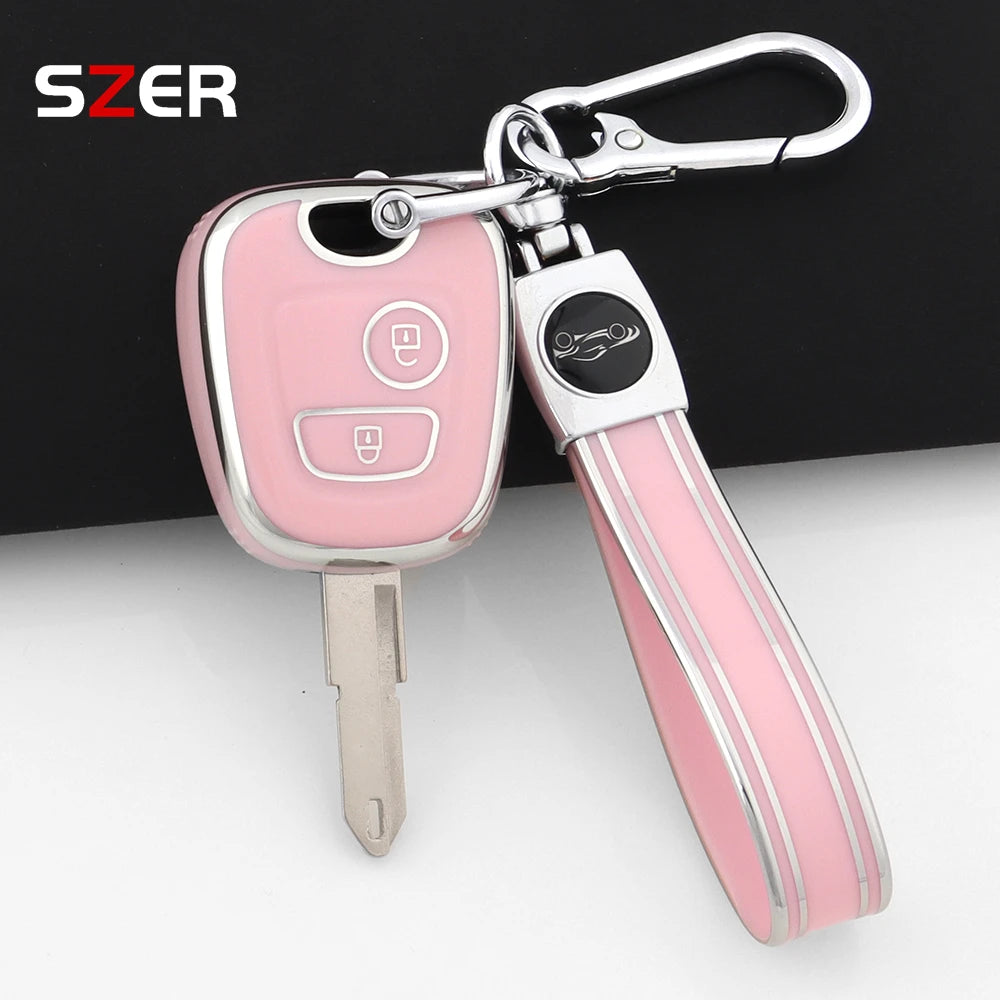 Pink TPU Car Key Cover
