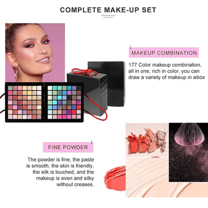 Full 177 Color Makeup Kit for Women All-in-One Makeup Set with Brush Eyeshadow Lip Gloss Concealer Blush Pressed Powder Cosmetic