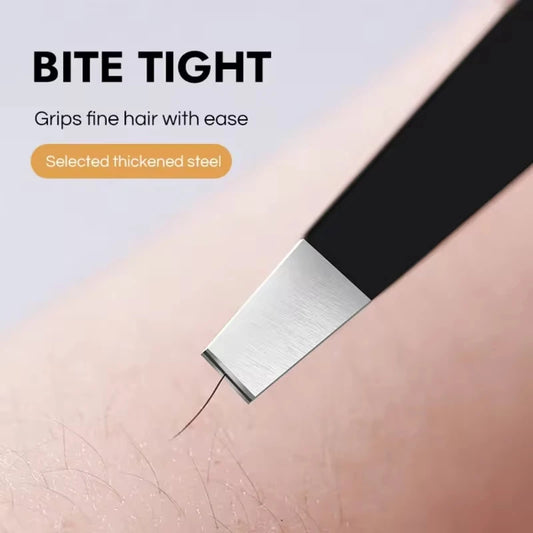 Professional Stainless Steel Precision Tweezer - Slant Tip Hair Plucker for Easy Grooming, Eyebrows & Beardfor-Prtable and Comfo