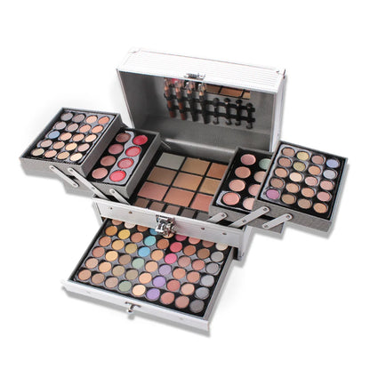 127pcs Professional Makeup Kit for Women Portable All-In-One Cosmetics Set Silvery Gift Box Ideal for Mother's Day