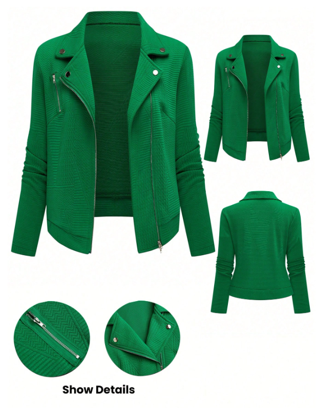 GlowEve Women's Textured Moto Jacket