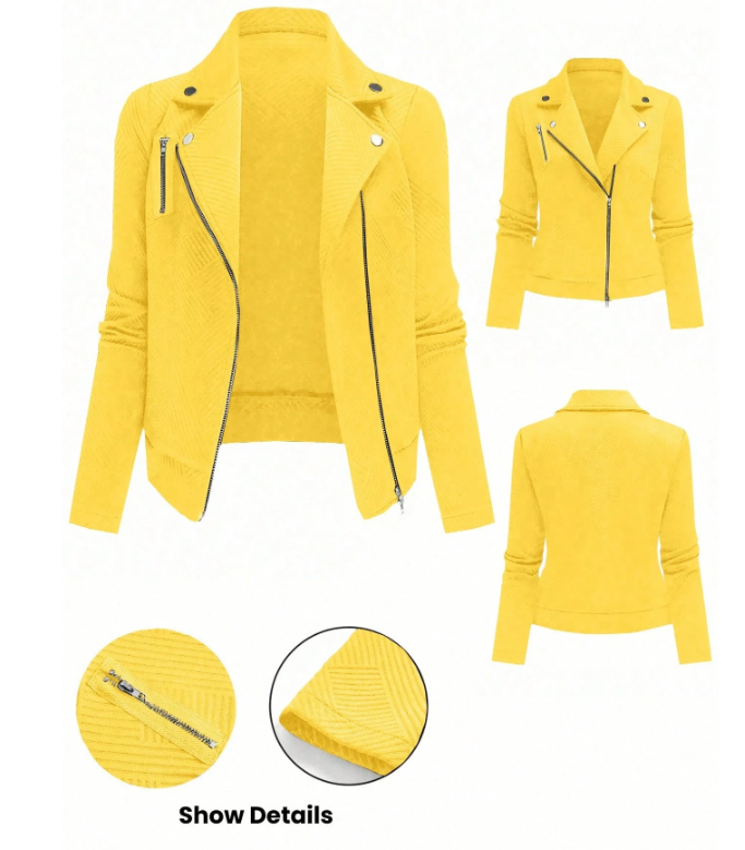 GlowEve Women's Textured Moto Jacket