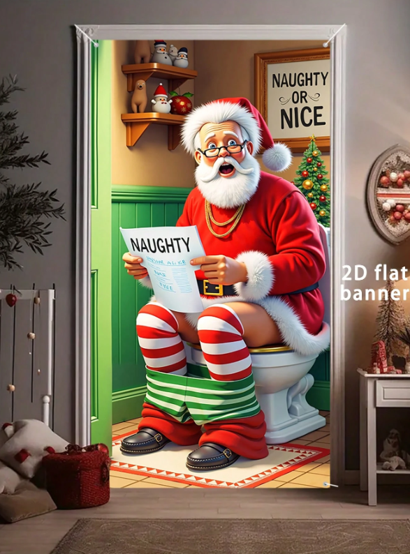Merry Christmas Santa Door Banner