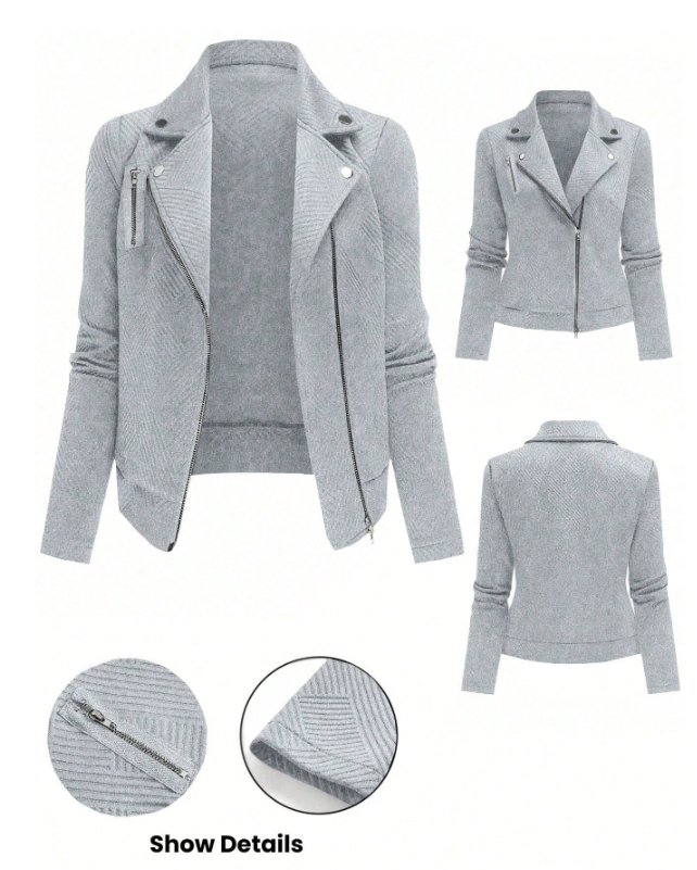 GlowEve Women's Textured Moto Jacket