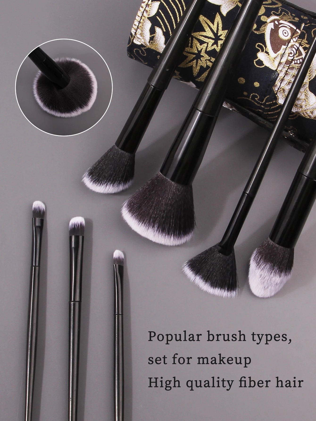 New high quality synthetic fiber 14 black makeup brush Professional makeup foundation brush storage barrel makeup set brush