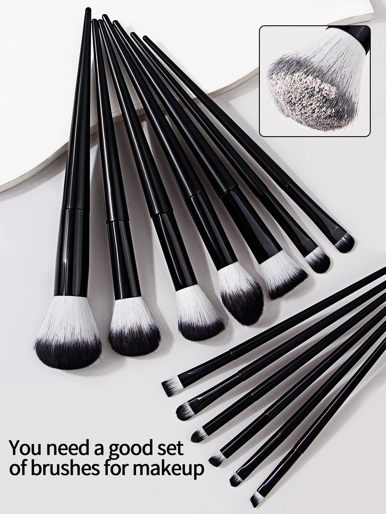 20pcs Makeup Brushe set Premium Synthetic Powder Foundation brush +Sparkling storage bucket and 6 makeup sponge powder puffs