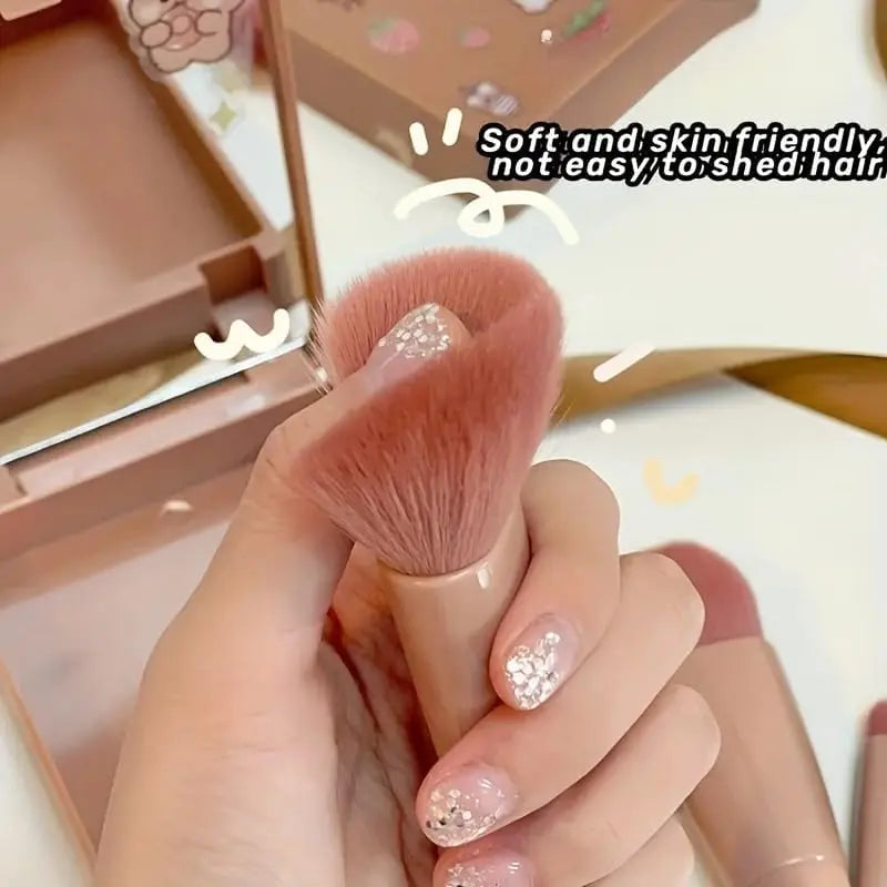 5pcs Mini Complete Function Cosmetic Brushes Kit ，Easy-taken Travel Makeup Brush Set, Two styles to choose from (with mirror)