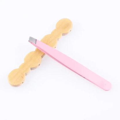 Professional Stainless Steel Precision Tweezer - Slant Tip Hair Plucker for Easy Grooming, Eyebrows & Beardfor-Prtable and Comfo