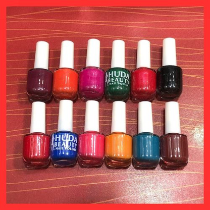 Huda Beauty Nude Nail Polish Set (6 Pcs Random Colors) With Free Nail Polish Remover