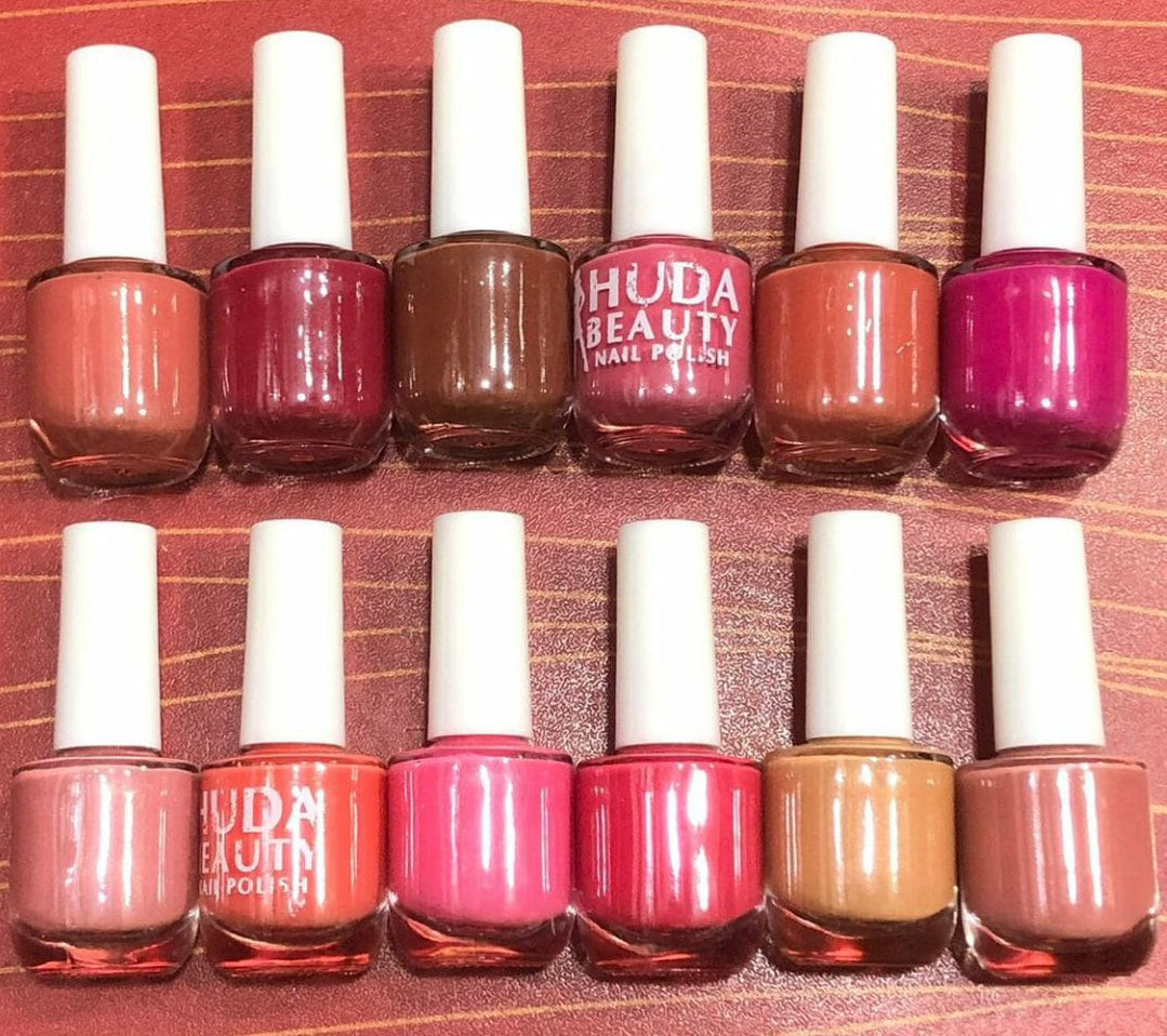 Huda Beauty Nude Nail Polish Set (6 Pcs Random Colors) With Free Nail Polish Remover