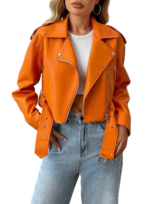 Women's Minimalist Cropped Zip-Up Jacket